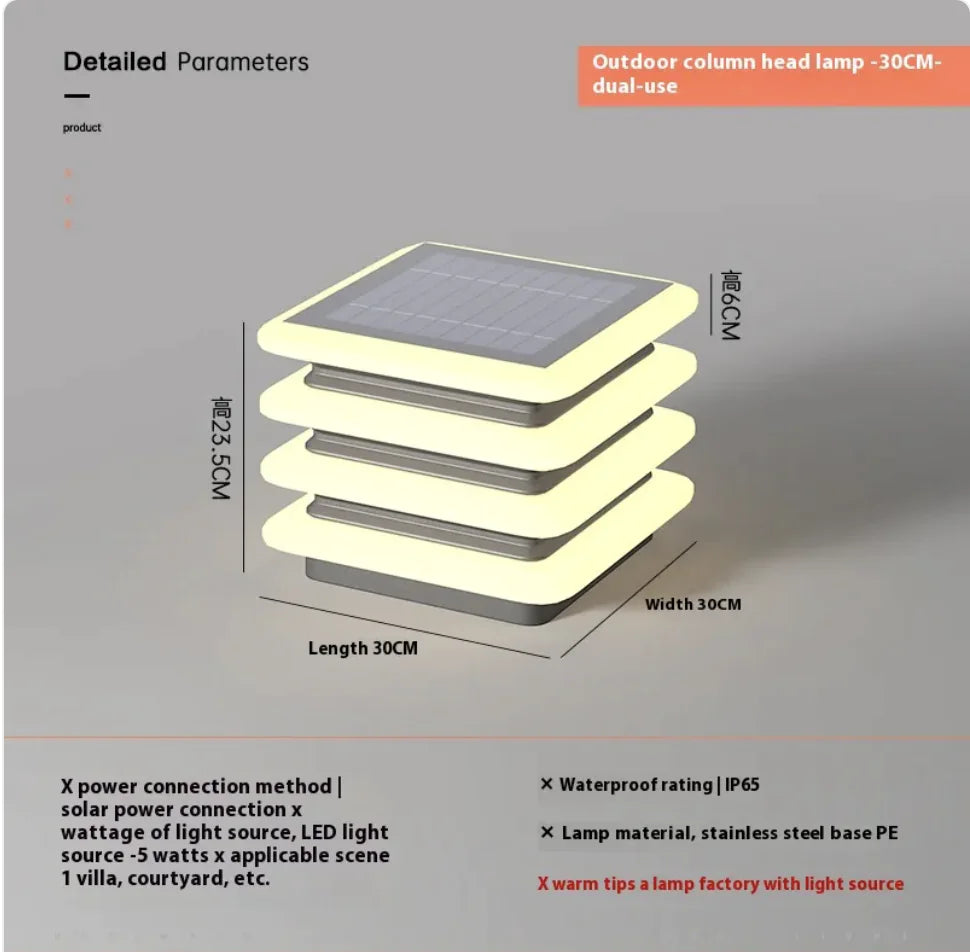 SolarGuard Wall Pillar Light