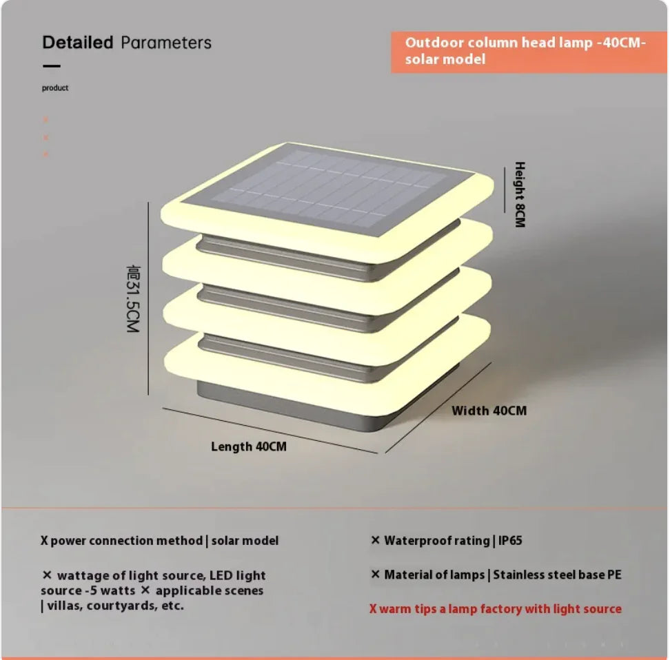 SolarGuard Wall Pillar Light